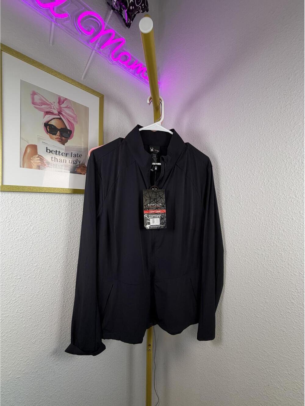 Spyder Ladies' Large Black Water Resistant Jacket Size Large NWT